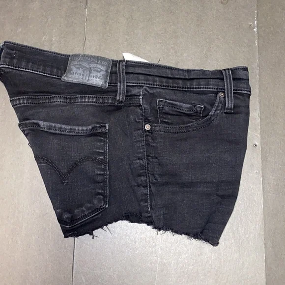 Levi’s 311 Shaping Skinny Size 27 Faded Black Cutoff Jean High Waist Shorts - Picture 7 of 13